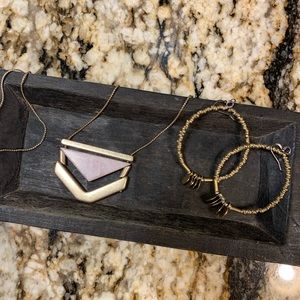 Pink and gold jewelry set